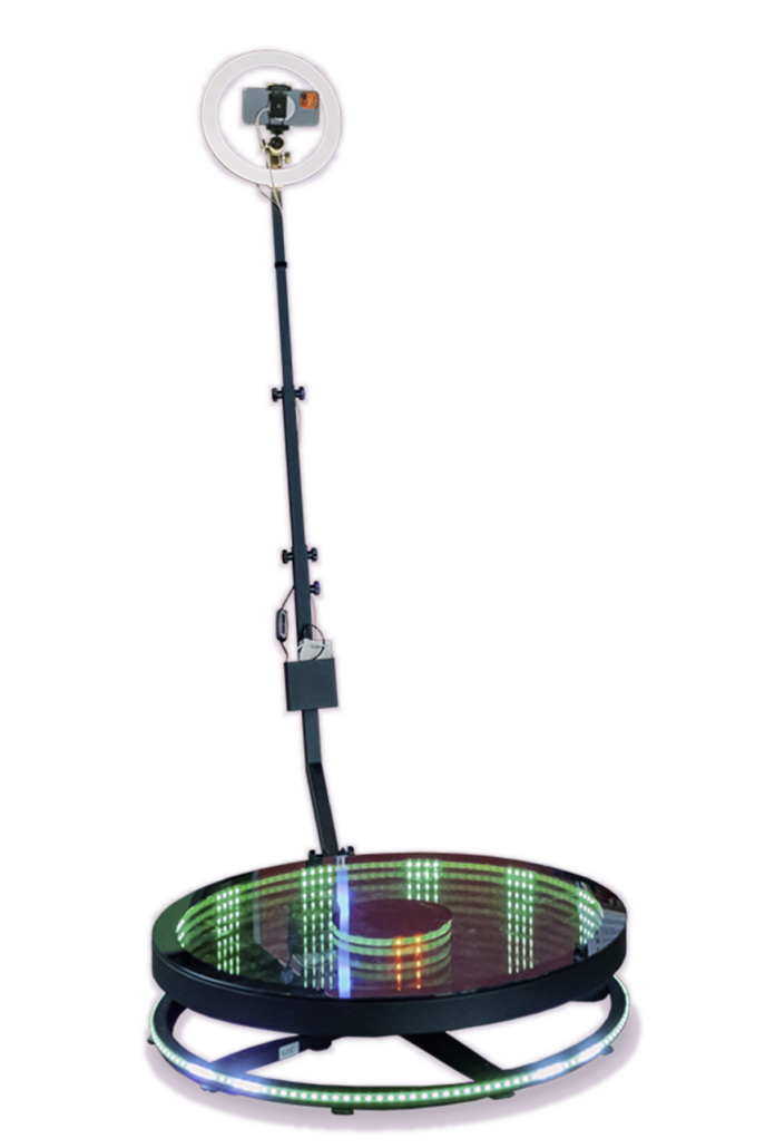 360 Grad Spinner mit beleuchteter Plattform und Ringlicht